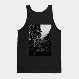 geneva Switzerland City Map dark Tank Top